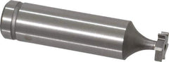 Made in USA - 3/8" Diam x 3/32" Face Width, Cobalt, 6 Teeth, Shank Connection Woodruff Keyseat Cutter - Uncoated, 2-3/32" OAL x 1/2" Shank, Straight Teeth, ANSI 303, Old Standard 212 - Exact Industrial Supply