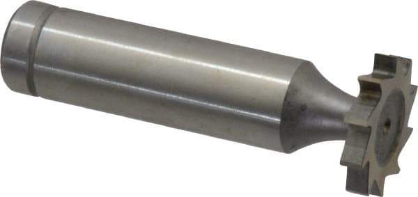 Made in USA - 3/4" Diam x 1/8" Face Width, Cobalt, 10 Teeth, Shank Connection Woodruff Keyseat Cutter - Uncoated, 2-1/8" OAL x 1/2" Shank, Straight Teeth, ANSI 406, Old Standard 7 - Exact Industrial Supply