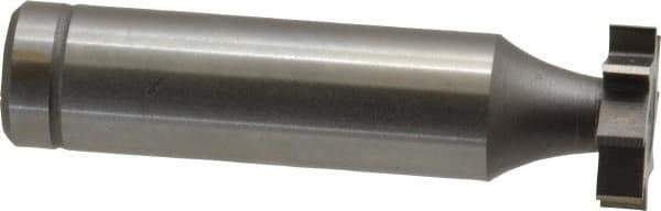 Made in USA - 5/8" Diam x 5/32" Face Width, Cobalt, 8 Teeth, Shank Connection Woodruff Keyseat Cutter - Uncoated, 2-5/32" OAL x 1/2" Shank, Straight Teeth, ANSI 505, Old Standard 6 - Exact Industrial Supply