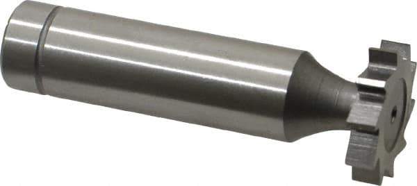 Made in USA - 3/4" Diam x 5/32" Face Width, Cobalt, 10 Teeth, Shank Connection Woodruff Keyseat Cutter - Uncoated, 2-5/32" OAL x 1/2" Shank, Straight Teeth, ANSI 506, Old Standard 8 - Exact Industrial Supply