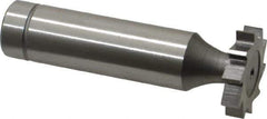 Made in USA - 3/4" Diam x 5/32" Face Width, Cobalt, 10 Teeth, Shank Connection Woodruff Keyseat Cutter - Uncoated, 2-5/32" OAL x 1/2" Shank, Straight Teeth, ANSI 506, Old Standard 8 - Exact Industrial Supply