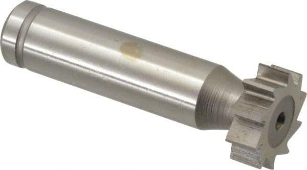 Made in USA - 3/4" Diam x 1/4" Face Width, Cobalt, 10 Teeth, Shank Connection Woodruff Keyseat Cutter - Uncoated, 2-1/4" OAL x 1/2" Shank, Straight Teeth, ANSI 806, Old Standard 91 - Exact Industrial Supply