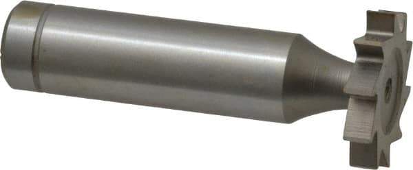 Made in USA - 7/8" Diam x 5/32" Face Width, Cobalt, 10 Teeth, Shank Connection Woodruff Keyseat Cutter - Uncoated, 2-5/32" OAL x 1/2" Shank, Straight Teeth, ANSI 507, Old Standard 10 - Exact Industrial Supply