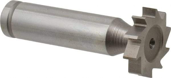 Made in USA - 7/8" Diam x 3/16" Face Width, Cobalt, 10 Teeth, Shank Connection Woodruff Keyseat Cutter - Uncoated, 2-3/16" OAL x 1/2" Shank, Straight Teeth, ANSI 607, Old Standard 11 - Exact Industrial Supply