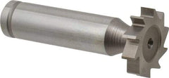 Made in USA - 7/8" Diam x 3/16" Face Width, Cobalt, 10 Teeth, Shank Connection Woodruff Keyseat Cutter - Uncoated, 2-3/16" OAL x 1/2" Shank, Straight Teeth, ANSI 607, Old Standard 11 - Exact Industrial Supply