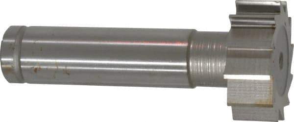 Made in USA - 1" Diam x 3/8" Face Width, Cobalt, 12 Teeth, Shank Connection Woodruff Keyseat Cutter - Uncoated, 2-3/8" OAL x 1/2" Shank, Straight Teeth, ANSI 1208, Old Standard 152 - Exact Industrial Supply