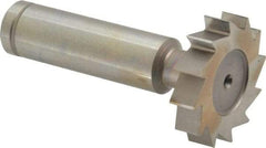 Made in USA - 1-1/8" Diam x 1/4" Face Width, Cobalt, 12 Teeth, Shank Connection Woodruff Keyseat Cutter - Uncoated, 2-1/4" OAL x 1/2" Shank, Straight Teeth, ANSI 809, Old Standard 18 - Exact Industrial Supply