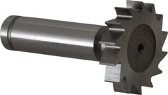 Made in USA - 1-1/4" Diam x 1/4" Face Width, Cobalt, 14 Teeth, Shank Connection Woodruff Keyseat Cutter - Uncoated, 2-1/4" OAL x 1/2" Shank, Straight Teeth, ANSI 810, Old Standard 21 - Exact Industrial Supply