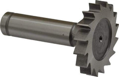 Made in USA - 1-1/2" Diam x 1/4" Face Width, Cobalt, 16 Teeth, Shank Connection Woodruff Keyseat Cutter - Uncoated, 2-1/4" OAL x 1/2" Shank, Straight Teeth, ANSI 812, Old Standard 24 - Exact Industrial Supply