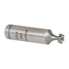 Made in USA - 5/16" Diam x 3/32" Face Width, Cobalt, 6 Teeth, Shank Connection Woodruff Keyseat Cutter - Uncoated, 2-3/32" OAL x 1/2" Shank, Staggered Teeth, ANSI 302-1/2, Old Standard 207 - Exact Industrial Supply