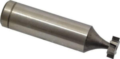 Made in USA - 3/8" Diam x 1/8" Face Width, Cobalt, 6 Teeth, Shank Connection Woodruff Keyseat Cutter - Uncoated, 2-1/8" OAL x 1/2" Shank, Staggered Teeth, ANSI 403, Old Standard 213 - Exact Industrial Supply