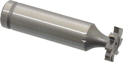 Made in USA - 5/8" Diam x 3/32" Face Width, Cobalt, 8 Teeth, Shank Connection Woodruff Keyseat Cutter - Uncoated, 2-3/32" OAL x 1/2" Shank, Staggered Teeth, ANSI 305, Old Standard 4 - Exact Industrial Supply