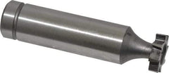 Made in USA - 1/2" Diam x 1/8" Face Width, Cobalt, 8 Teeth, Shank Connection Woodruff Keyseat Cutter - Uncoated, 2-1/8" OAL x 1/2" Shank, Staggered Teeth, ANSI 404, Old Standard 3 - Exact Industrial Supply