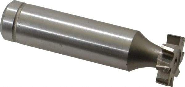 Made in USA - 5/8" Diam x 5/32" Face Width, Cobalt, 8 Teeth, Shank Connection Woodruff Keyseat Cutter - Uncoated, 2-5/32" OAL x 1/2" Shank, Staggered Teeth, ANSI 505, Old Standard 6 - Exact Industrial Supply