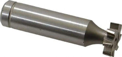 Made in USA - 5/8" Diam x 5/32" Face Width, Cobalt, 8 Teeth, Shank Connection Woodruff Keyseat Cutter - Uncoated, 2-5/32" OAL x 1/2" Shank, Staggered Teeth, ANSI 505, Old Standard 6 - Exact Industrial Supply