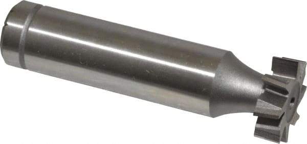 Made in USA - 5/8" Diam x 3/16" Face Width, Cobalt, 8 Teeth, Shank Connection Woodruff Keyseat Cutter - Uncoated, 2-3/16" OAL x 1/2" Shank, Staggered Teeth, ANSI 605, Old Standard 61 - Exact Industrial Supply