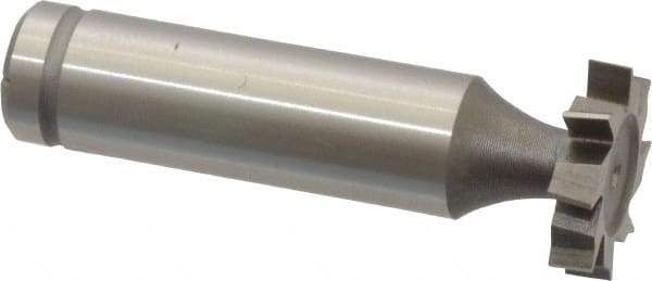 Made in USA - 3/4" Diam x 5/32" Face Width, Cobalt, 8 Teeth, Shank Connection Woodruff Keyseat Cutter - Uncoated, 2-5/32" OAL x 1/2" Shank, Staggered Teeth, ANSI 506, Old Standard 8 - Exact Industrial Supply