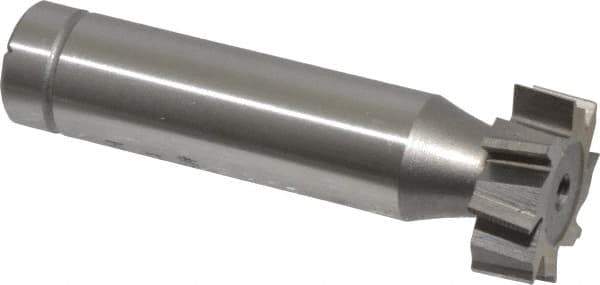 Made in USA - 3/4" Diam x 1/4" Face Width, Cobalt, 8 Teeth, Shank Connection Woodruff Keyseat Cutter - Uncoated, 2-1/4" OAL x 1/2" Shank, Staggered Teeth, ANSI 806, Old Standard 91 - Exact Industrial Supply