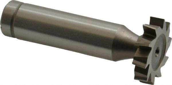 Made in USA - 7/8" Diam x 3/16" Face Width, Cobalt, 10 Teeth, Shank Connection Woodruff Keyseat Cutter - Uncoated, 2-3/16" OAL x 1/2" Shank, Staggered Teeth, ANSI 607, Old Standard 11 - Exact Industrial Supply