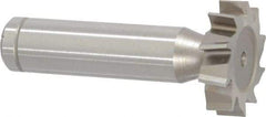 Made in USA - 1" Diam x 1/4" Face Width, Cobalt, 10 Teeth, Shank Connection Woodruff Keyseat Cutter - Uncoated, 2-1/4" OAL x 1/2" Shank, Staggered Teeth, ANSI 808, Old Standard 15 - Exact Industrial Supply