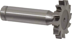 Made in USA - 1-1/4" Diam x 3/16" Face Width, Cobalt, 12 Teeth, Shank Connection Woodruff Keyseat Cutter - Uncoated, 2-3/16" OAL x 1/2" Shank, Staggered Teeth, ANSI 610, Old Standard 19 - Exact Industrial Supply