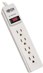 Tripp-Lite - 4 Outlets, 120 VAC15 Amps, 4' Cord, Power Outlet Strip - Floor, Keyhole Mount, 5-15 NEMA Configuration, 8" Strip - Exact Industrial Supply