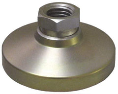 Gibraltar - 5550 Lb Capacity, 3/4-10 Thread, 1-1/2" OAL, Stainless Steel Stud, Tapped Pivotal Socket Mount Leveling Pad - 3" Base Diam, Stainless Steel Pad, 1-1/16" Hex - Exact Industrial Supply