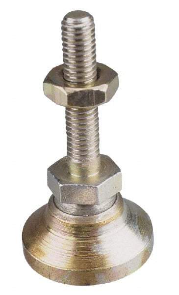 Gibraltar - M16 Bolt Thread, Studded Pivotal Stud Mount Leveling Pad & Mount - 2,721 Max Lb Capacity, 63.5mm Base Diam, 51mm Thread Length - Exact Industrial Supply