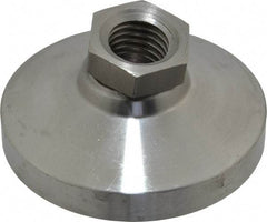Gibraltar - 7400 Lb Capacity, 3/4-10 Thread, 1-1/2" OAL, Stainless Steel Stud, Tapped Pivotal Socket Mount Leveling Mount - 3" Base Diam, Stainless Steel Pad, 1-1/16" Hex - Exact Industrial Supply