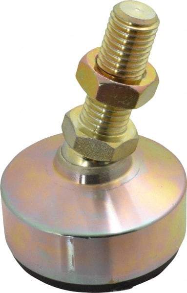 Gibraltar - 650 Lb Capacity, 3/4-10 Thread, 4-1/8" OAL, Zinc Stud, Studded Socket Mount Leveling Mount - 2" Stud Length, 3" Base Diam, Zinc Pad, 1-1/16" Hex - Exact Industrial Supply