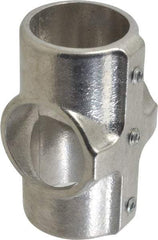Hollaender - 1-1/2" Pipe, Cross-E, Aluminum Alloy Cross Pipe Rail Fitting - Bright Finish - Exact Industrial Supply