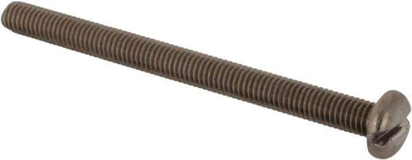 Value Collection - #10-32 UNF, 2-1/2" Length Under Head Slotted Drive Machine Screw - Pan Head, Grade 18-8 Stainless Steel, Uncoated, Without Washer - Exact Industrial Supply