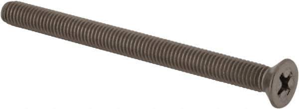 Value Collection - #10-32 UNF, 2-1/2" Length Under Head Phillips Drive Machine Screw - Flat Head, Grade 18-8 Stainless Steel, Uncoated, Without Washer - Exact Industrial Supply