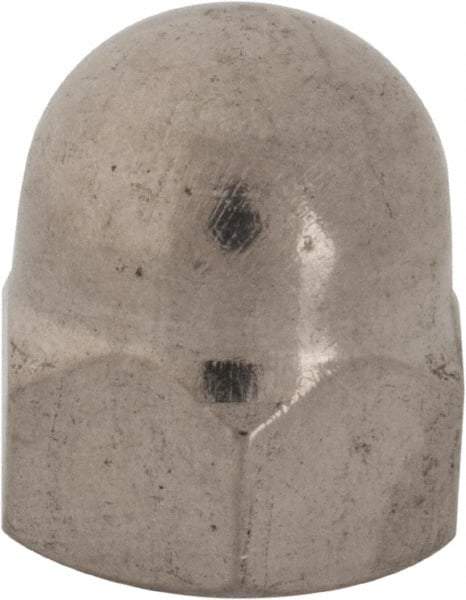 Value Collection - 7/16-20" UNF, 5/8" Width Across Flats, Uncoated, Stainless Steel Acorn Nut - 23/32" Overall Height, Grade 18-8 - Exact Industrial Supply