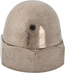 Value Collection - 5/8-18" UNF, 9/16" Width Across Flats, Uncoated, Stainless Steel Acorn Nut - 17/32" Overall Height, Grade 18-8 - Exact Industrial Supply