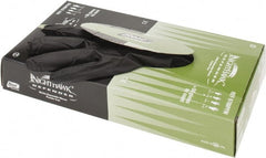 Disposable Gloves: Size Medium, 6 mil, Nitrile-Coated, Nitrile Black, 11″ Length, Bisque, Static Dissipative