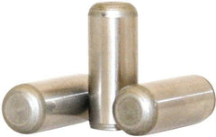 Value Collection - 4mm Diam x 20mm Pin Length 316 Stainless Steel Standard Dowel Pin - Bright Finish, 1 Rounded End - Exact Industrial Supply