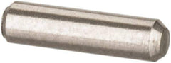 Value Collection - 1/16" Diam x 1/4" Pin Length 316 Stainless Steel Standard Dowel Pin - Bright Finish, 2 Beveled End - Exact Industrial Supply