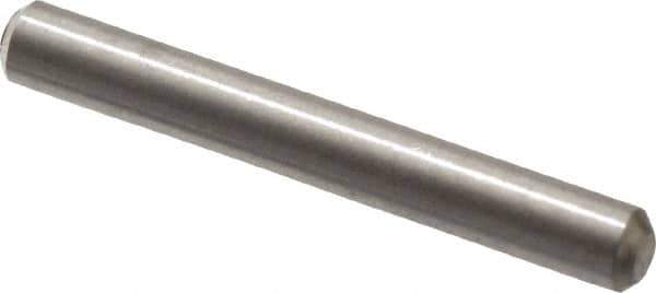 Value Collection - 1/16" Diam x 1/2" Pin Length 316 Stainless Steel Standard Dowel Pin - Bright Finish, 2 Beveled End - Exact Industrial Supply