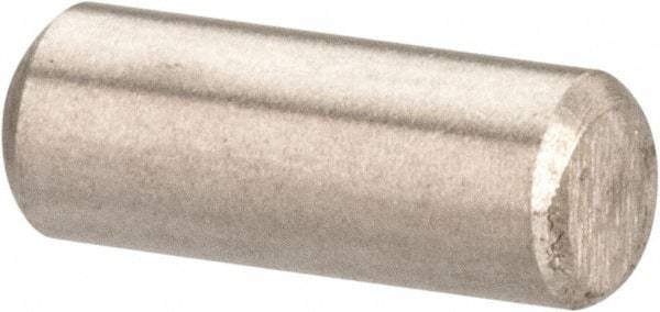 Value Collection - 3/32" Diam x 1/4" Pin Length 316 Stainless Steel Standard Dowel Pin - Bright Finish, 2 Beveled End - Exact Industrial Supply