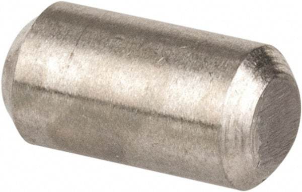 Value Collection - 1/8" Diam x 1/4" Pin Length 316 Stainless Steel Standard Dowel Pin - Bright Finish, 2 Beveled End - Exact Industrial Supply