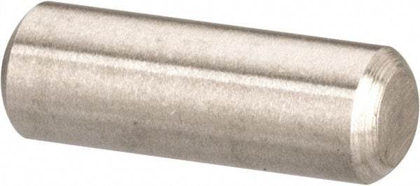 Value Collection - 1/8" Diam x 3/8" Pin Length 316 Stainless Steel Standard Dowel Pin - Bright Finish, 2 Beveled End - Exact Industrial Supply