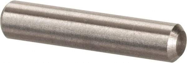 Value Collection - 1/8" Diam x 5/8" Pin Length 316 Stainless Steel Standard Dowel Pin - Bright Finish, 2 Beveled End - Exact Industrial Supply