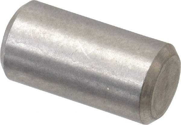 Value Collection - 1/4" Diam x 1/2" Pin Length 316 Stainless Steel Standard Dowel Pin - Bright Finish, 2 Beveled End - Exact Industrial Supply