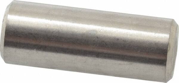 Value Collection - 3/8" Diam x 1" Pin Length 316 Stainless Steel Standard Dowel Pin - Bright Finish, 2 Beveled End - Exact Industrial Supply