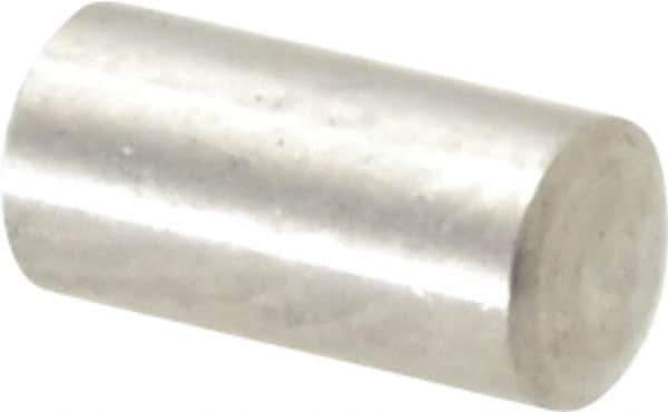 Value Collection - 3mm Diam x 6mm Pin Length 316 Stainless Steel Standard Dowel Pin - Bright Finish, 1 Rounded End - Exact Industrial Supply