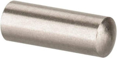 Value Collection - 3mm Diam x 8mm Pin Length 316 Stainless Steel Standard Dowel Pin - Bright Finish, 1 Rounded End - Exact Industrial Supply