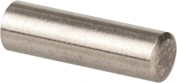 Value Collection - 3mm Diam x 10mm Pin Length 316 Stainless Steel Standard Dowel Pin - Bright Finish, 1 Rounded End - Exact Industrial Supply