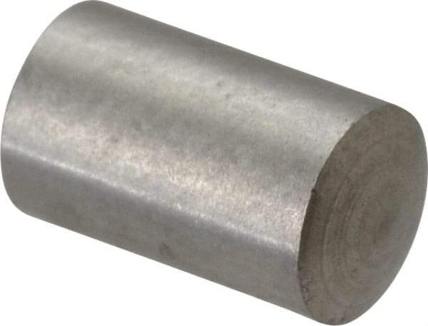 Value Collection - 4mm Diam x 6mm Pin Length 316 Stainless Steel Standard Dowel Pin - Bright Finish, 1 Rounded End - Exact Industrial Supply