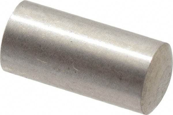 Value Collection - 4mm Diam x 8mm Pin Length 316 Stainless Steel Standard Dowel Pin - Bright Finish, 1 Rounded End - Exact Industrial Supply